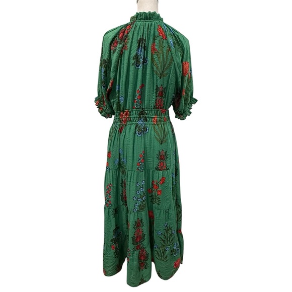 Anthropologie THML Green Floral Tamara Midi Dress - Picture 10 of 16